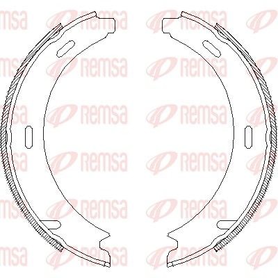 REMSA 4093.01 Handbrake shoes Rear Axle, without lever, with accessories