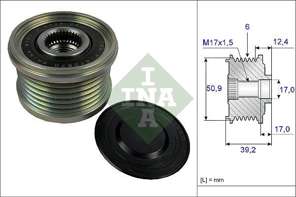 Mazda CX-5 Belt and chain drive parts - Alternator Freewheel Clutch INA 535 0247 10