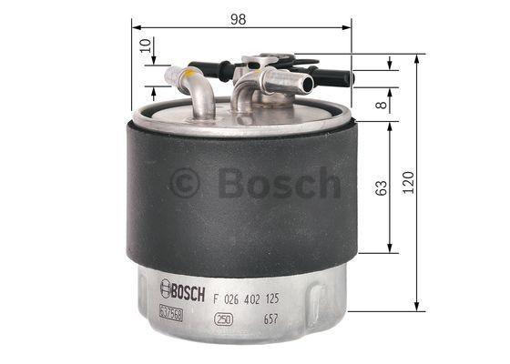 F026402125 Inline fuel filter BOSCH F 026 402 125 review and test