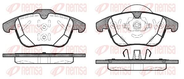 REMSA 1482.00 Brake pad set Front Axle, with adhesive film, with accessories, with spring