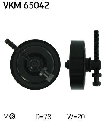 SKF Ø: 78mm, Width: 20mm Tensioner pulley, v-ribbed belt VKM 65042 buy