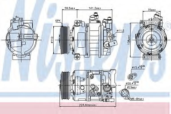 NISSENS 89020 Air conditioning compressor 5QD 820 803 B