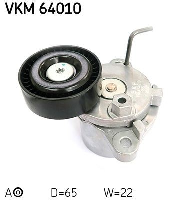 SKF Ø: 65mm, Width: 22mm Tensioner pulley, v-ribbed belt VKM 64010 buy