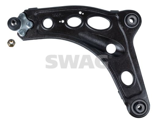 SWAG 60 93 6345 Suspension arm with lock nuts, with ball joint, with bearing(s), Front Axle Left, Lower, Control Arm, Cast Steel