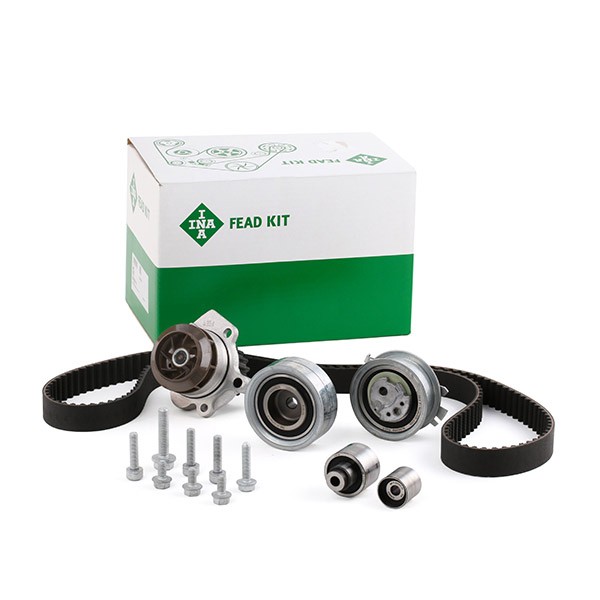 Skoda YETI Belt and chain drive parts - Water pump and timing belt kit INA 530 0550 32