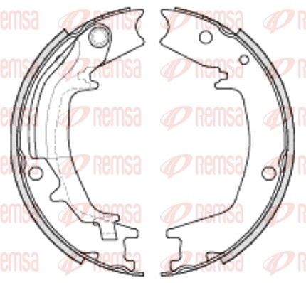 REMSA 4235.00 Handbrake shoes Rear Axle, with lever