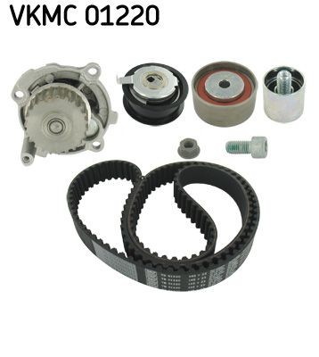 VKMA 01220 SKF with gaskets/seals, Number of Teeth: 145, with rounded tooth profile, Plastic Timing belt and water pump VKMC 01220 buy