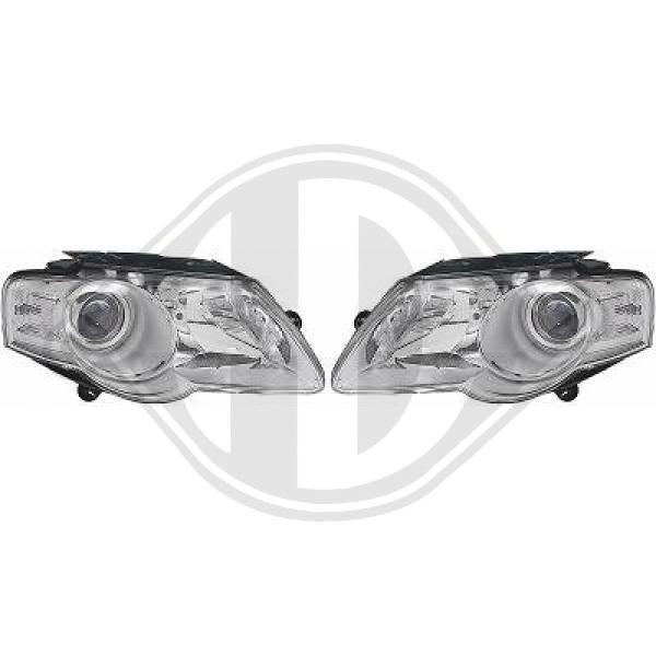 DIEDERICHS 2247980 Headlight Right, H7/H7, Halogen, for right-hand traffic, with motor for headlamp levelling