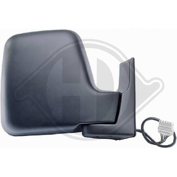 DIEDERICHS 3495125 Wing mirror Left, Grained, Convex, for electric mirror adjustment, Heatable, Complete Mirror