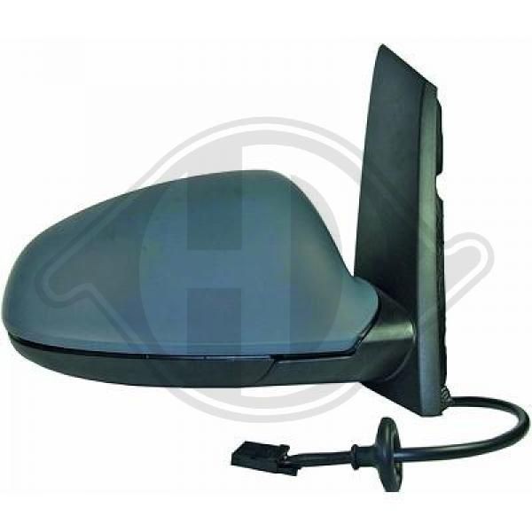 DIEDERICHS 1807125 Wing mirror Left, primed, Aspherical, for electric mirror adjustment, Heatable, Complete Mirror