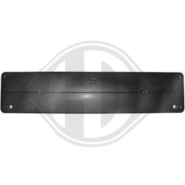 Licence plate holder / bracket DIEDERICHS Front, black, frameless - 1615054