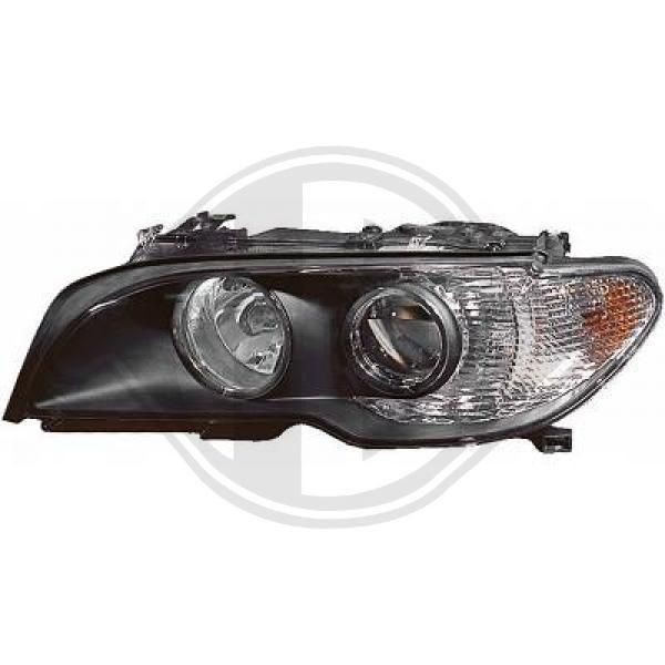 DIEDERICHS 1215981 Headlight Left, H7, white, black, with indicator, with motor for headlamp levelling