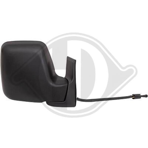 DIEDERICHS 3495026 Wing mirror Right, Grained, for manual mirror adjustment, Convex, Complete Mirror