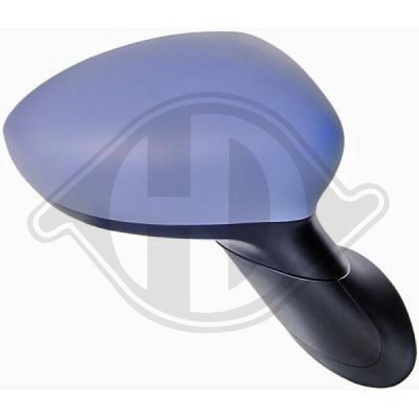 DIEDERICHS 3405224 Wing mirror Right, primed, with thermo sensor, for electric mirror adjustment, Heatable, Convex, Complete Mirror