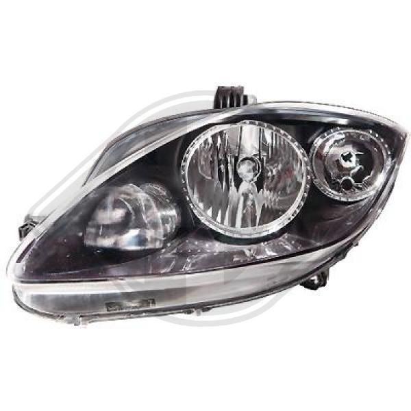 DIEDERICHS Priority Parts 7432381 Headlight Left, PY21W, W5W, H1, H7, Halogen, transparent, with indicator, with outline marker light, with high beam, with low beam, for right-hand traffic, with bulb, with motor for headlamp levelling