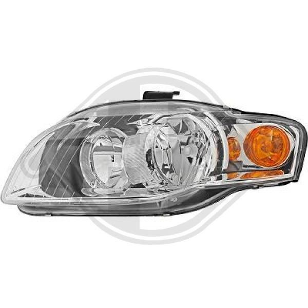 DIEDERICHS 1017187 Headlight Left, H7/H7, yellow, for right-hand traffic, with motor for headlamp levelling
