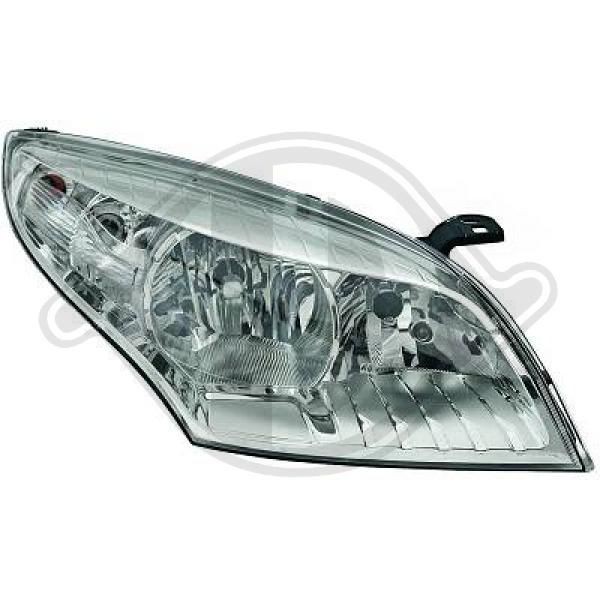 DIEDERICHS 4465081 Headlight Left, H7/H7, chrome, for right-hand traffic, with motor for headlamp levelling