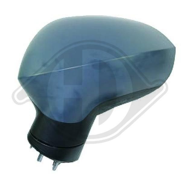 DIEDERICHS 7426224 Wing mirror Right, primed, Convex, for electric mirror adjustment, Heatable, Complete Mirror