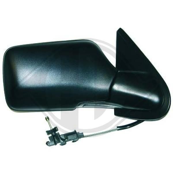 DIEDERICHS Right, black, Grained, Convex, for manual mirror adjustment, Control: cable pull, Complete Mirror Side mirror 2212024 buy