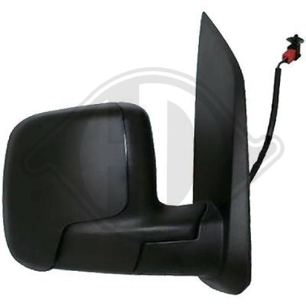 DIEDERICHS 3452925 Wing mirror Left, primed, Convex, for electric mirror adjustment, Heatable, Complete Mirror
