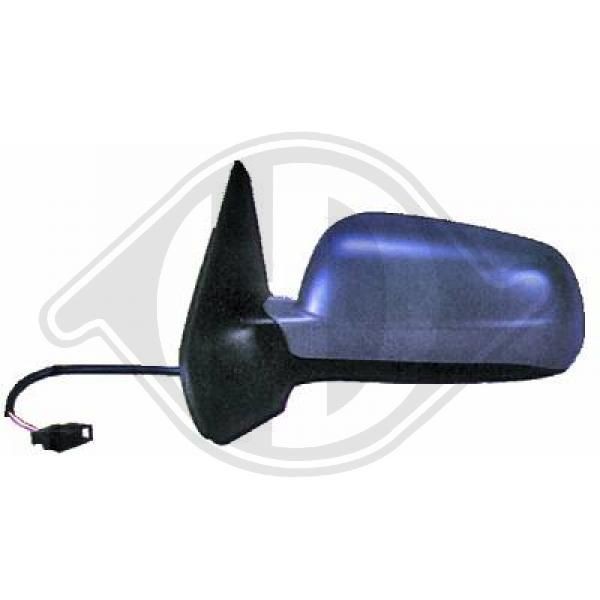 DIEDERICHS 2213225 Wing mirror Left, Grained, Blue-tinted, for electric mirror adjustment, Heatable, Complete Mirror, Large mirror housing, Aspherical