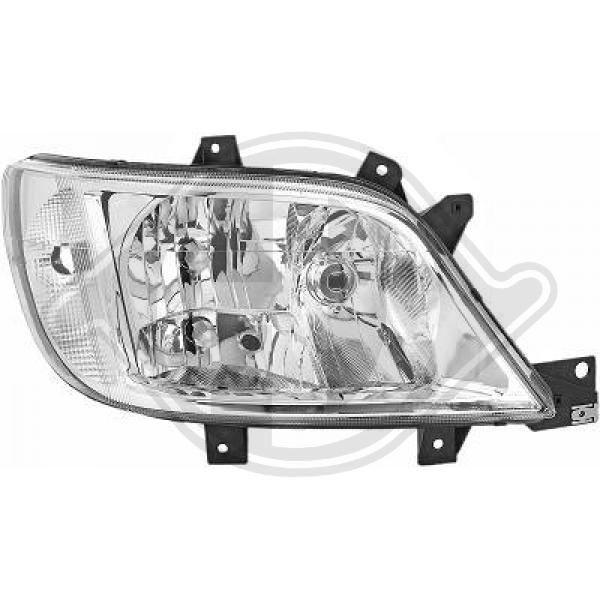 DIEDERICHS 1662982 Headlight Right, H7/H7/H3, with front fog light, without electric motor, with bulb holder