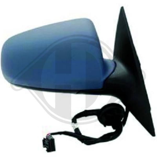 DIEDERICHS 1026024 Wing mirror Right, primed, Convex, for electric mirror adjustment, Heatable, Complete Mirror
