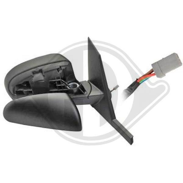 DIEDERICHS 5807424 Wing mirror Right, primed, Convex, for electric mirror adjustment, Heatable, Complete Mirror