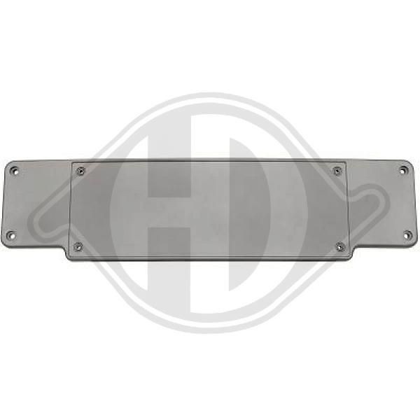 Licence plate holder / bracket DIEDERICHS Front, black, frameless - 1614054