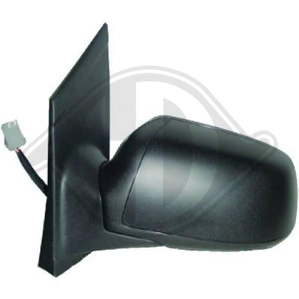 DIEDERICHS 1416124 Wing mirror Right, primed, Convex, for electric mirror adjustment, Heatable, Complete Mirror