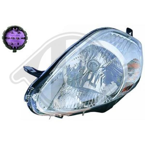 DIEDERICHS 3456183 Headlight Left, H4, for right-hand traffic, with electric motor