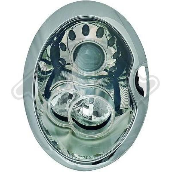 Headlight DIEDERICHS Priority Parts Left, D1S, D1S/H7, H7, with motor for headlamp levelling, with ignitor - 1205185