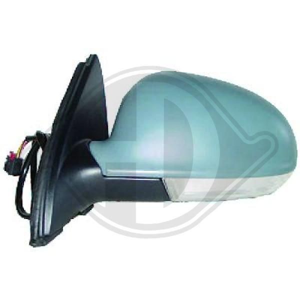 DIEDERICHS 2232225 Wing mirror Left, primed, for electric mirror adjustment, Heatable, Aspherical, Complete Mirror