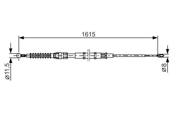 BOSCH 1 987 482 328 Hand brake cable 1615mm