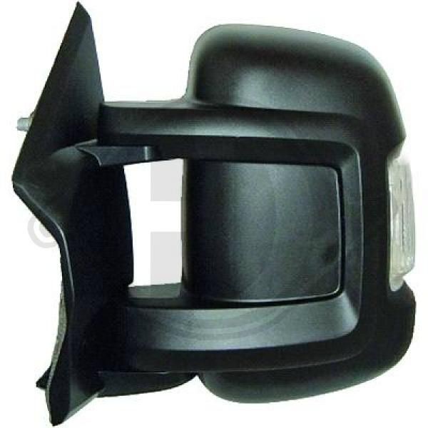 DIEDERICHS 3484225 Wing mirror Left, Grained, Convex, Short mirror arm, with wide angle mirror, for electric mirror adjustment, Heatable, Complete Mirror