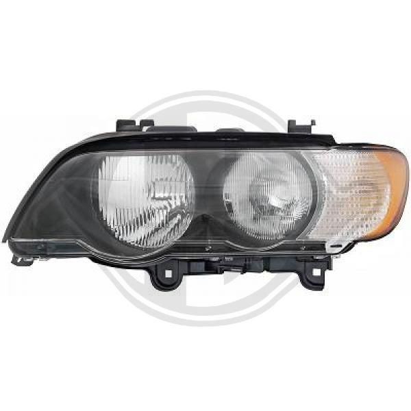 DIEDERICHS 1290083 BMW X5 E53 2005 Headlights H7, H7/HB3, HB3, with motor for headlamp levelling, White