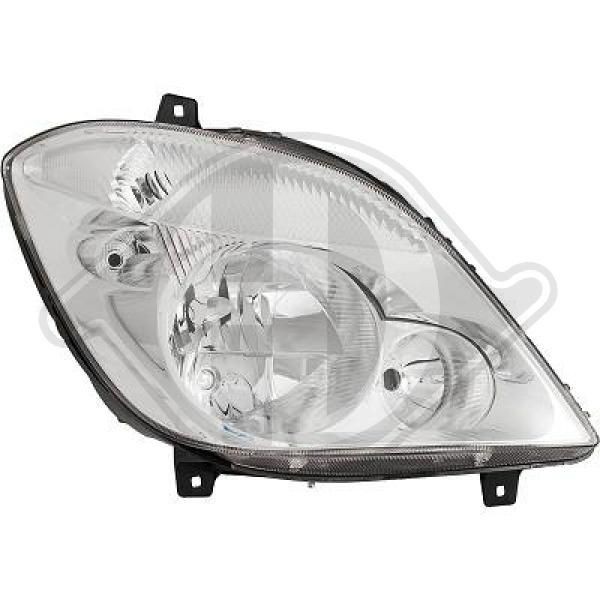 Without bend lighting HELLA 1LB 247 012-031 Halogen Headlight Left with bulbs with motor for headlamp levelling 
