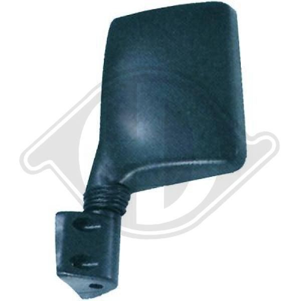 DIEDERICHS 3480025 Wing mirror Left, black, Grained, Convex, for manual mirror adjustment, Complete Mirror