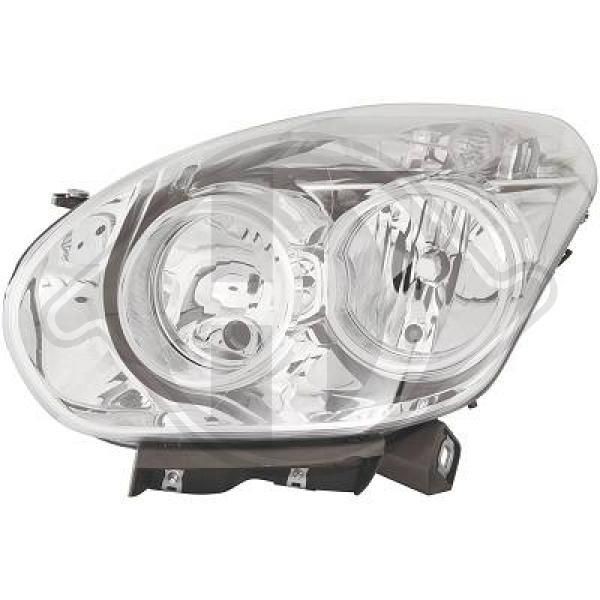 DIEDERICHS 3486981 Headlight Left, H7, H7/H1, H1, for right-hand traffic, with electric motor