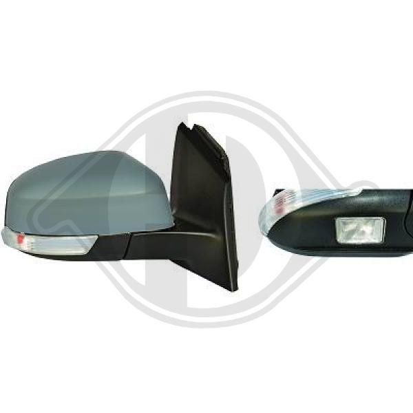 DIEDERICHS 1418224 Wing mirror Right, primed, Aspherical, Electronically foldable, with thermo sensor, for electric mirror adjustment, Heatable, Complete Mirror