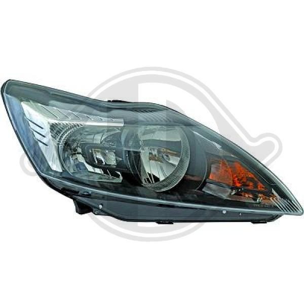 DIEDERICHS 1417180 Headlight Right, H7, H7/H1, H1, for right-hand traffic, with electric motor