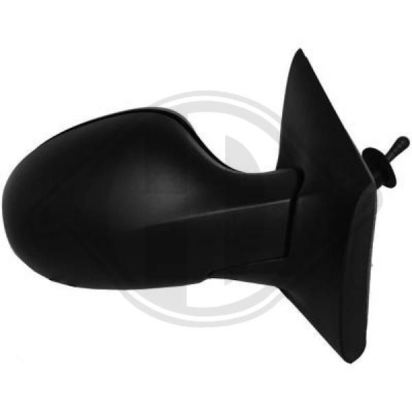 DIEDERICHS Right, black, Grained, Convex, for manual mirror adjustment, Control: cable pull, Complete Mirror Side mirror 4481024 buy