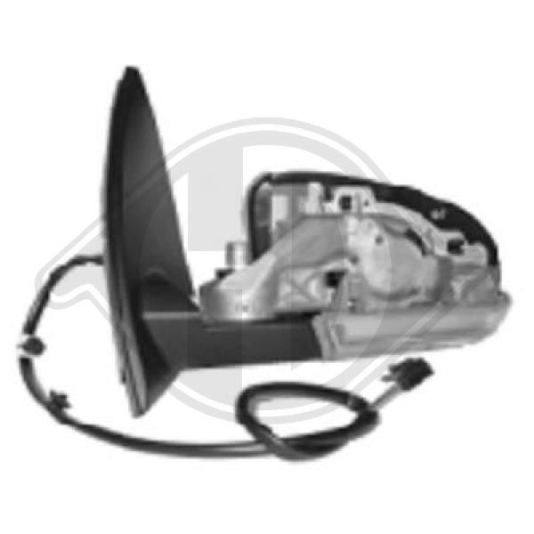 DIEDERICHS 2214225 Wing mirror without cover, Left, for electric mirror adjustment, Heatable, without mirror glass
