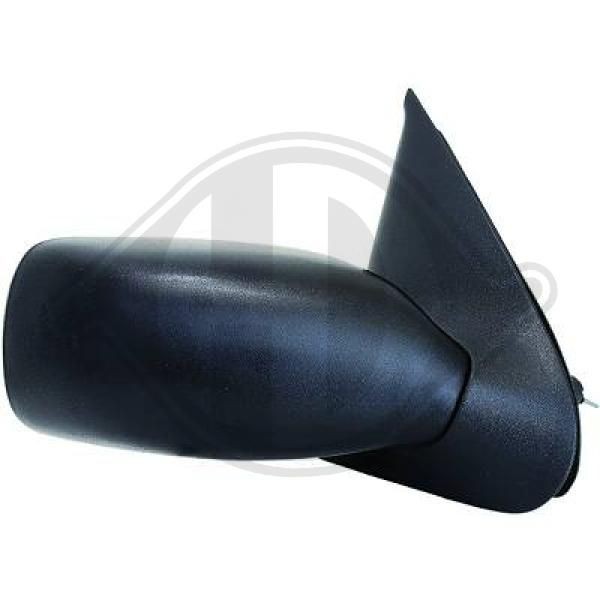 DIEDERICHS 1403025 Wing mirror Left, black, Grained, for manual mirror adjustment, Complete Mirror, Convex