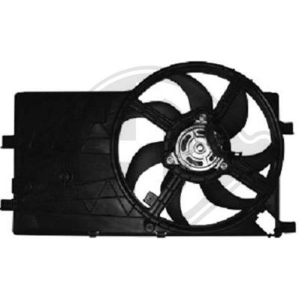 8345207 DIEDERICHS Cooling fan PEUGEOT Ø: 390 mm, 12V, 240W, with radiator fan shroud