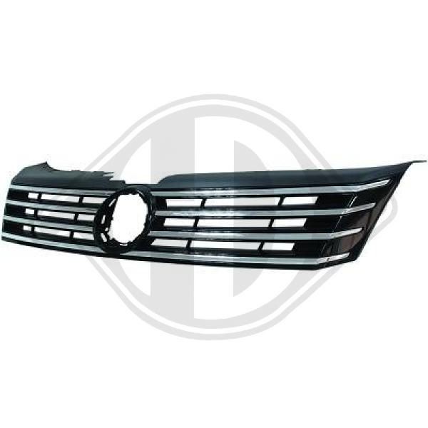 DIEDERICHS 2248040 original VW PASSAT 2021 Front grill Black, Chromed edge