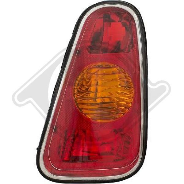 DIEDERICHS 1205090 Rear light Right, red, without bulb holder