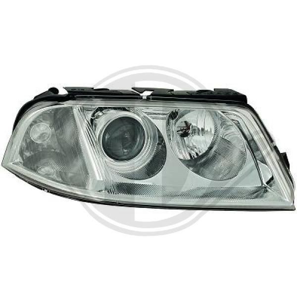DIEDERICHS Priority Parts 2246081 Headlight Left, W5W, PY21W, H7/H7, FF, DE, Halogen, 12V, white, with position light, with high beam, with low beam, with indicator, for right-hand traffic, with motor for headlamp levelling, with bulbs, E1 1186