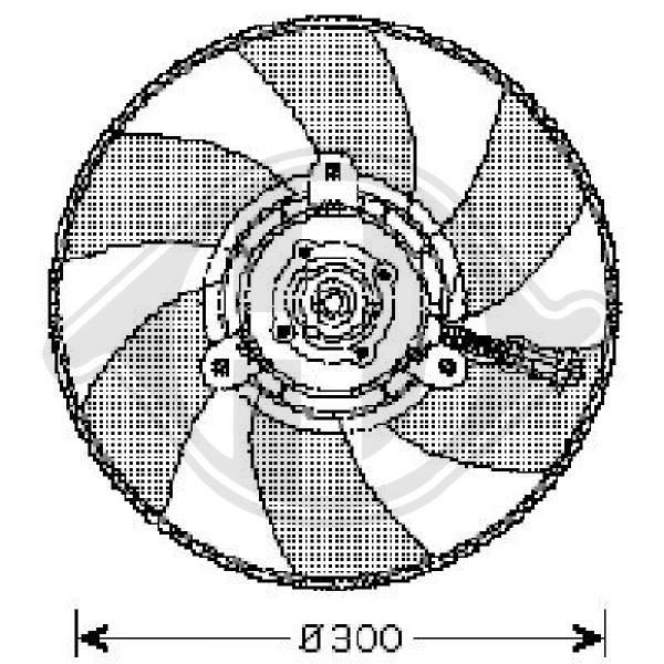 DIEDERICHS Ø: 300 mm, 12V, 220W, without radiator fan shroud Cooling Fan 8220302 buy