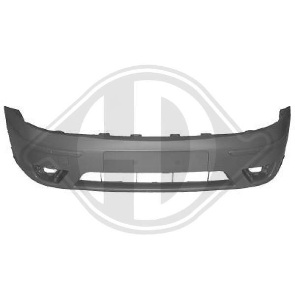 DIEDERICHS 1415150 Bumper Front, primed, with holes/bracket for narrow trim strips